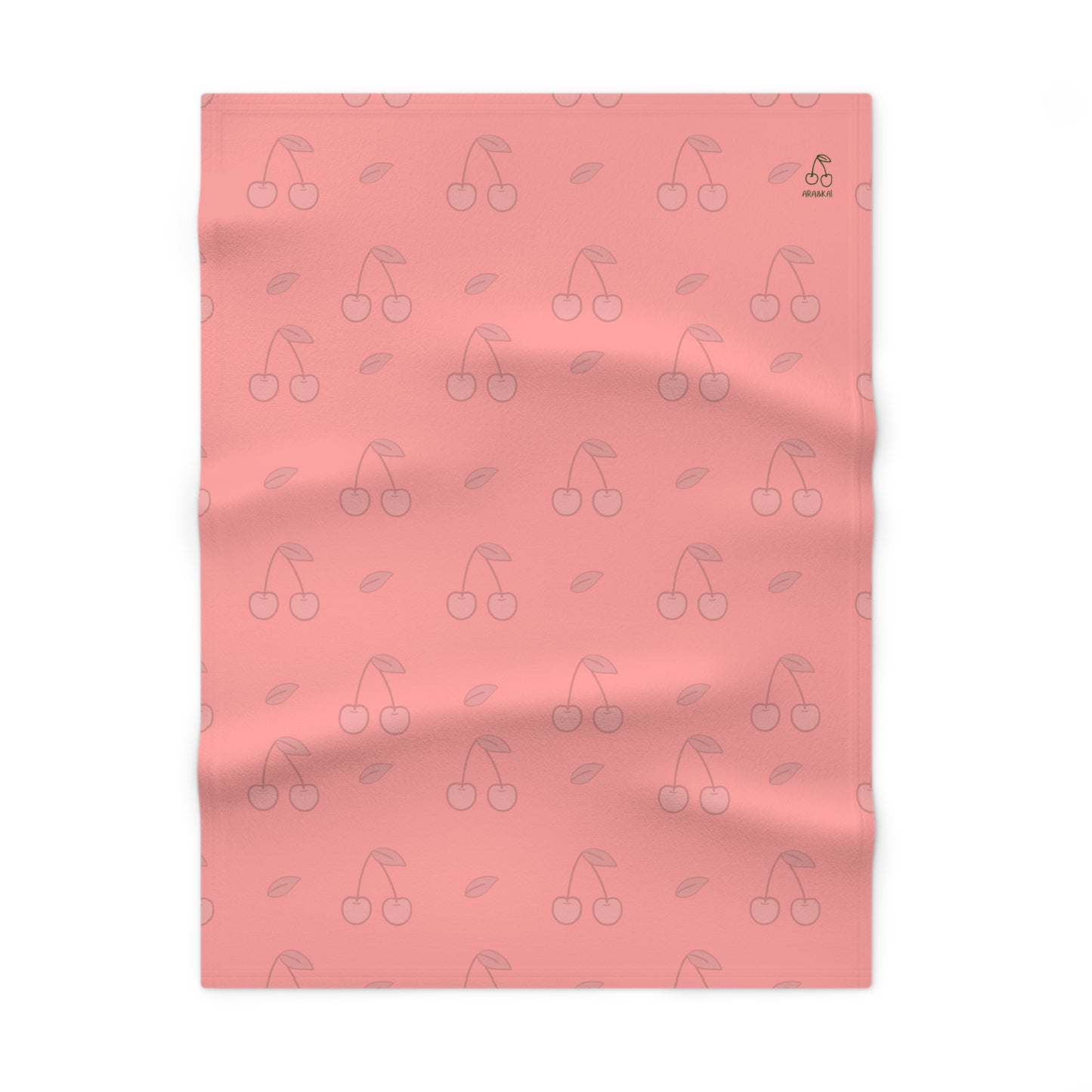Soft Fleece Baby Blanket with cherries