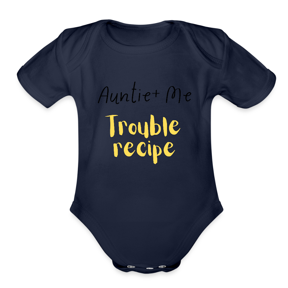 Auntie + Me - Organic Short Sleeve Baby Bodysuit - white