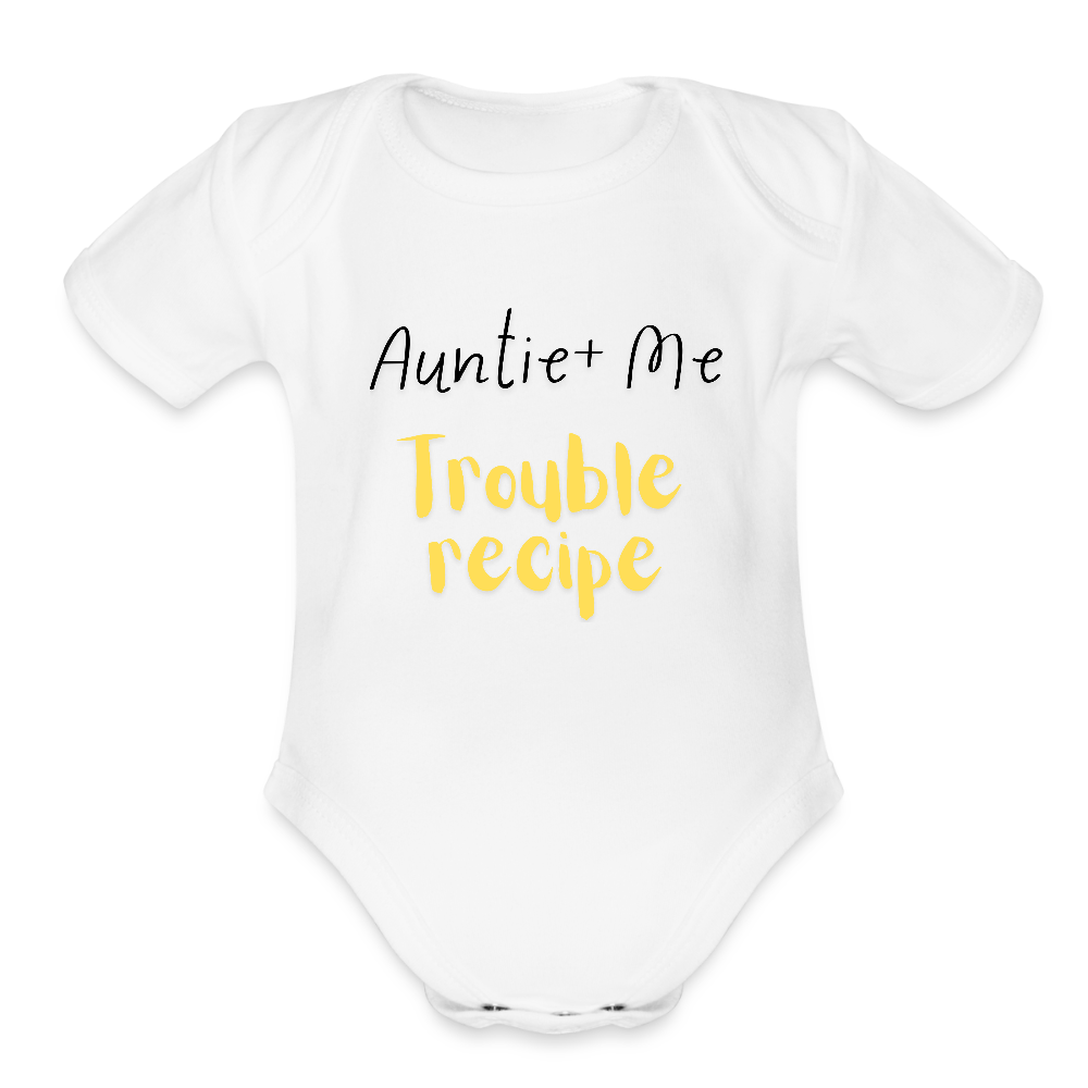 Auntie + Me - Organic Short Sleeve Baby Bodysuit - white
